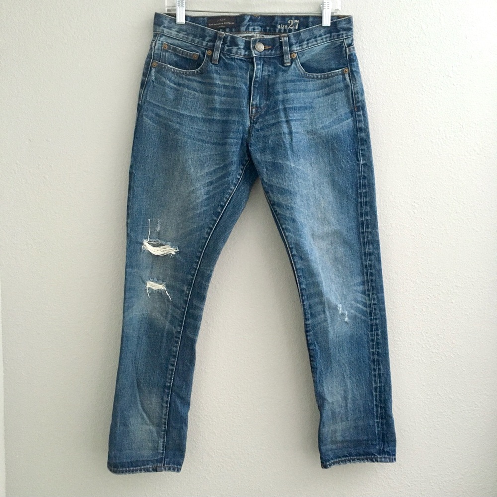 Women's J. Crew Slim Broken In Boyfriend Jeans Sz 27, Distressed, Medium wash